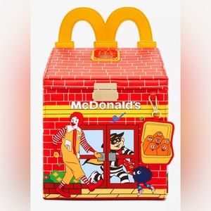 NWT - Loungefly McDonald’s Happy Meal Mini Backpack
9” W x 10 1/2” H x 4 1/2” D